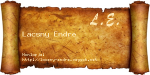 Lacsny Endre névjegykártya